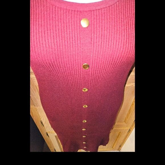 DEREK HEART PLUS SIZE Maroon Ribbed LongSleeve Sweater dress Size 2X - Picture 6 of 15